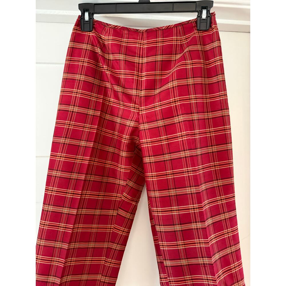 Harold’s Red Plaid Straight-Leg Trousers – Size 2